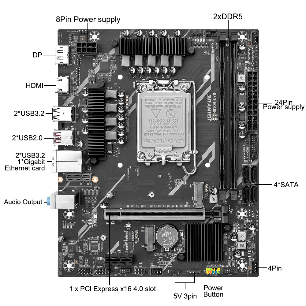 JGINYUE H810 마더보드 인텔 LGA1851 듀 - Ddr5 64Gb 리뷰 및 가격